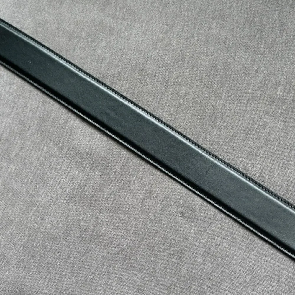 Khaite The Bruno Belt in Black Leather with Antique Silver One Size